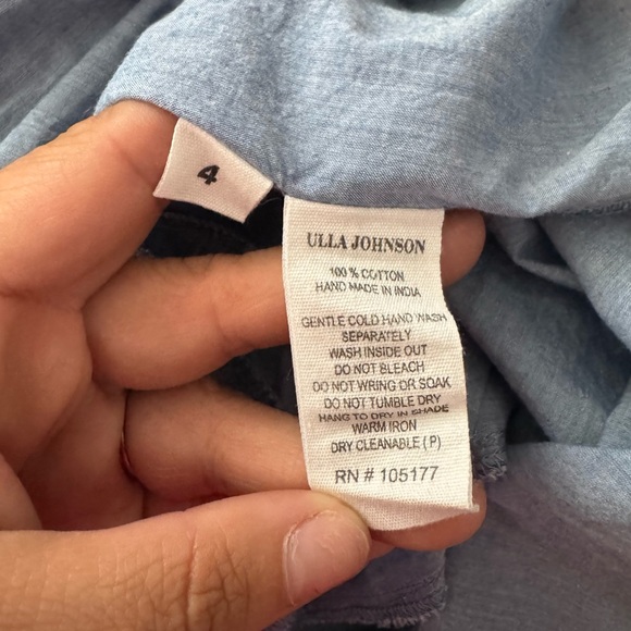 ULLA JOHNSON August Mini Dress in Chambray Size 4 - Picture 8 of 12